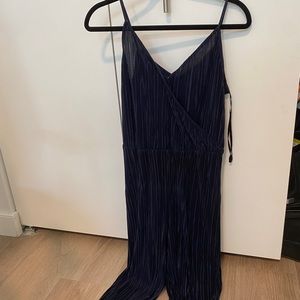 Blue plisse jumpsuit